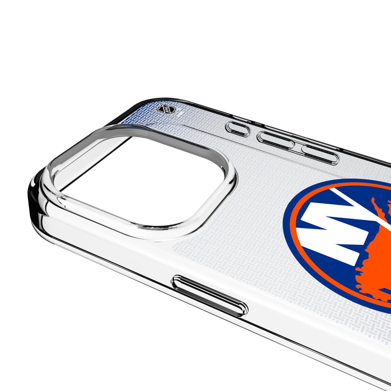 New York Islanders Linen iPhone Clear Phone Case for Apple iPhone Detail.Jpg
