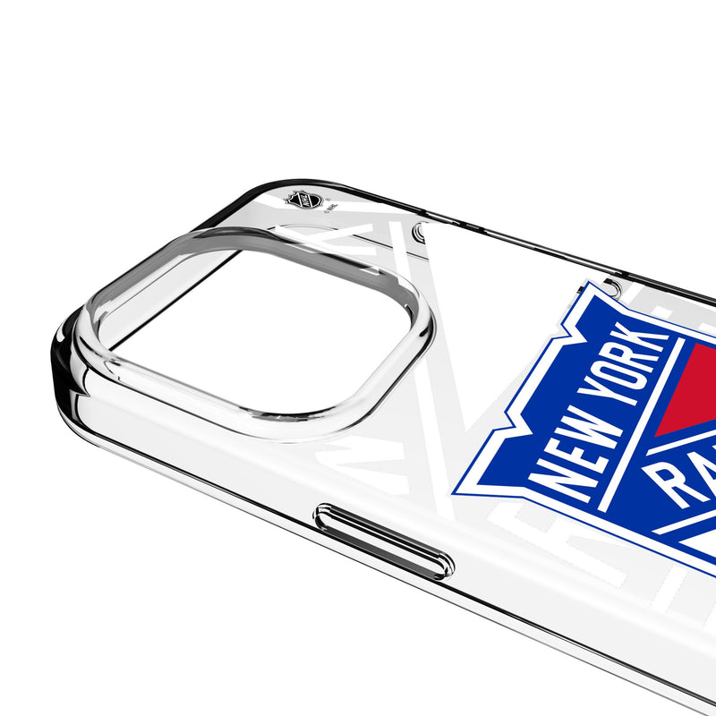 New York Rangers Personalized Tilt iPhone Clear Phone Case for Apple iPhone Detail.Jpg