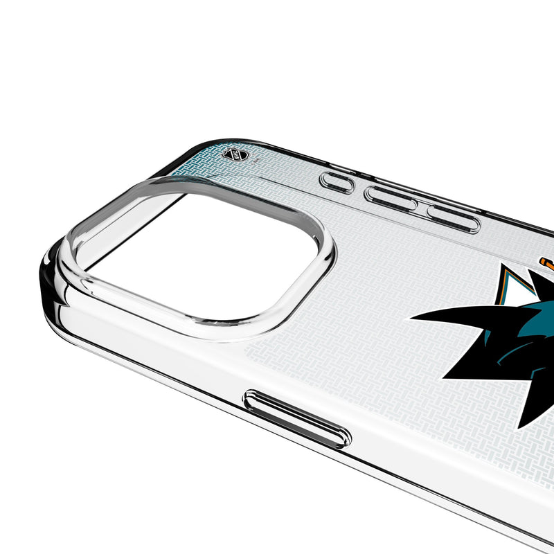 San Jose Sharks Linen iPhone Clear Phone Case for Apple iPhone Detail.Jpg