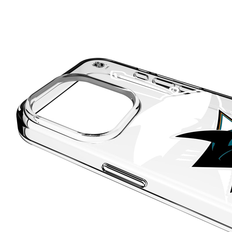 San Jose Sharks Personalized Tilt iPhone Clear Phone Case for Apple iPhone Detail.Jpg