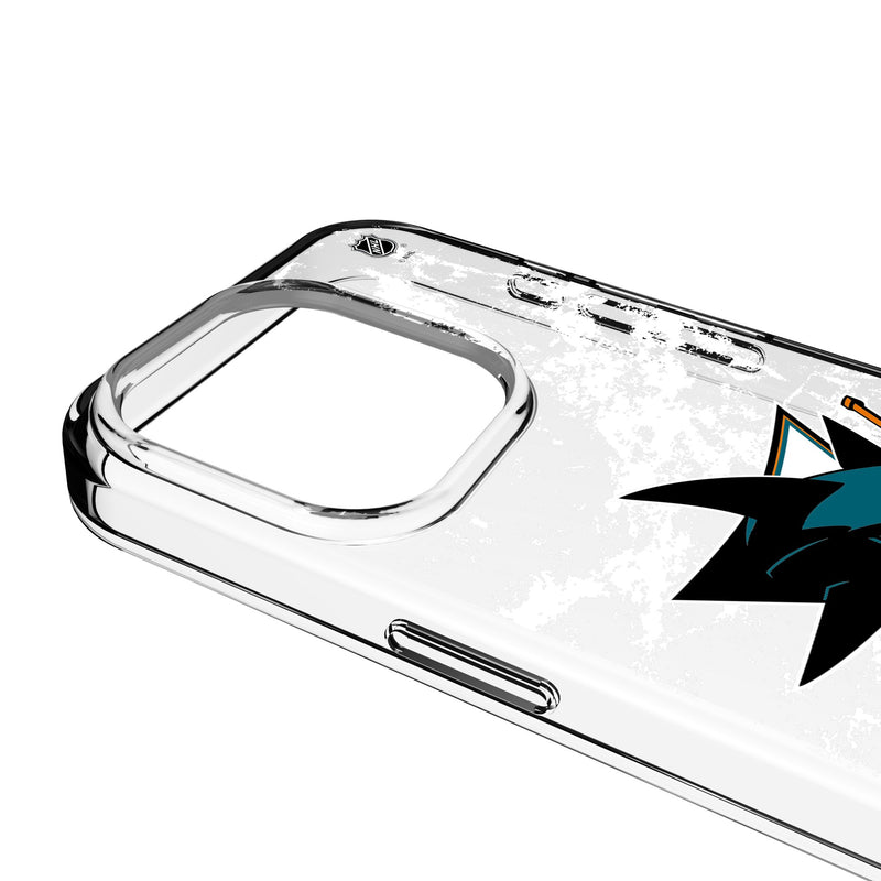 San Jose Sharks Ice Stripe iPhone Clear Phone Case for Apple iPhone Detail.Jpg