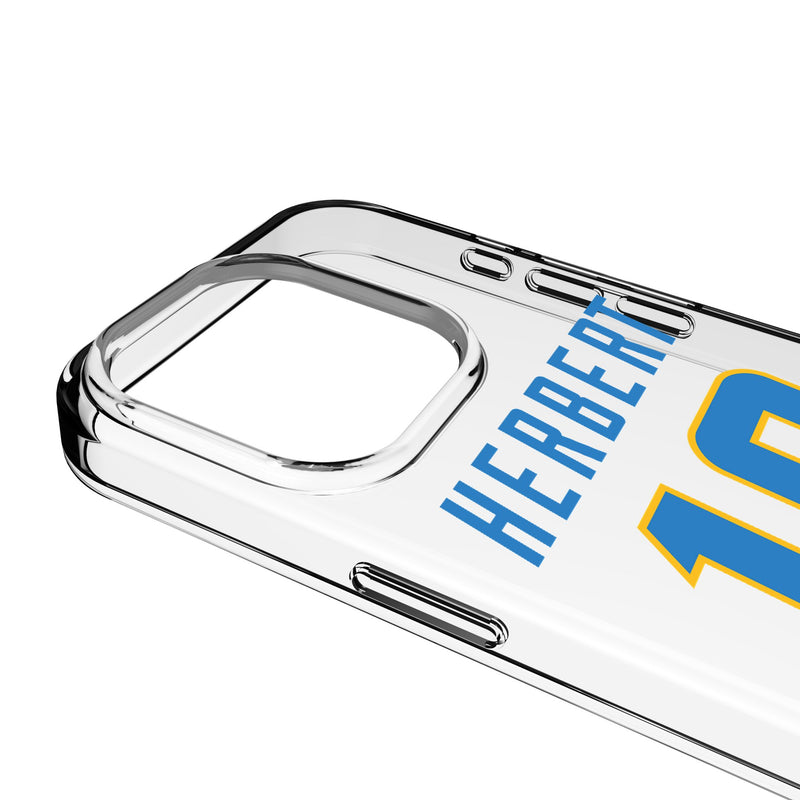 Justin Herbert Los Angeles Chargers 10 Game Tactic iPhone Clear Phone Case for Apple iPhone Detail.Jpg