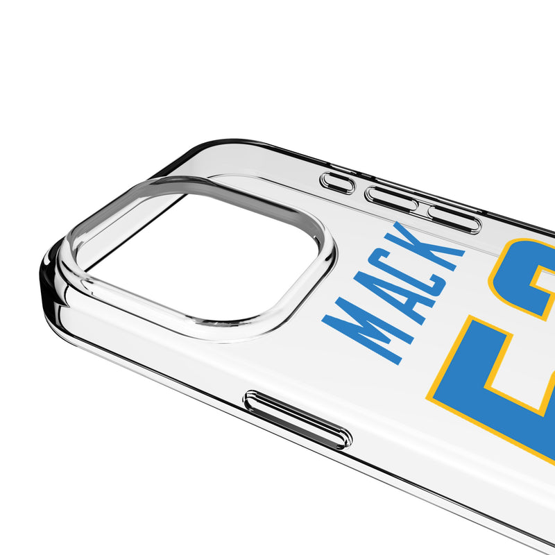 Khalil Mack Los Angeles Chargers 52 Game Tactic iPhone Clear Phone Case for Apple iPhone Detail.Jpg
