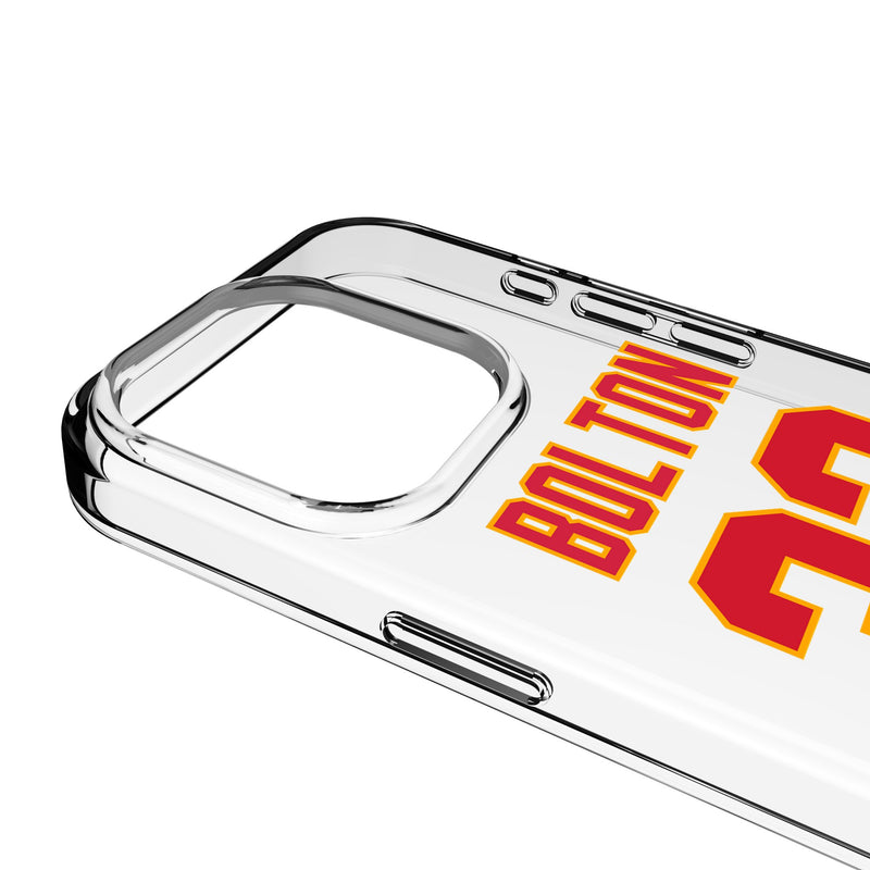 Nick Bolton Kansas City Chiefs 32 Game Tactic iPhone Clear Phone Case for Apple iPhone Detail.Jpg