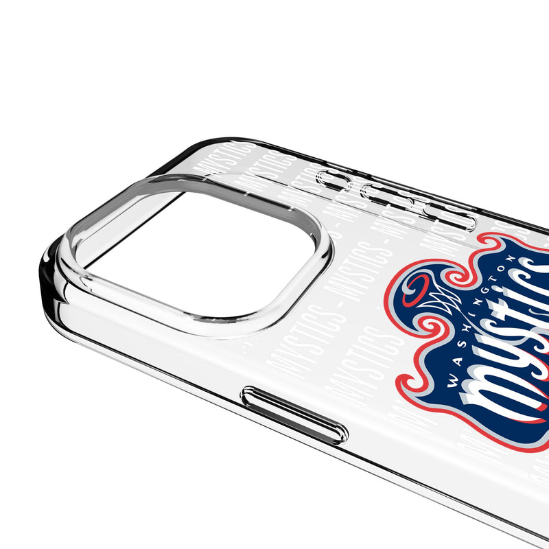 Washington Mystics Text Backdrop iPhone Clear Phone Case for Apple iPhone Detail.Jpg