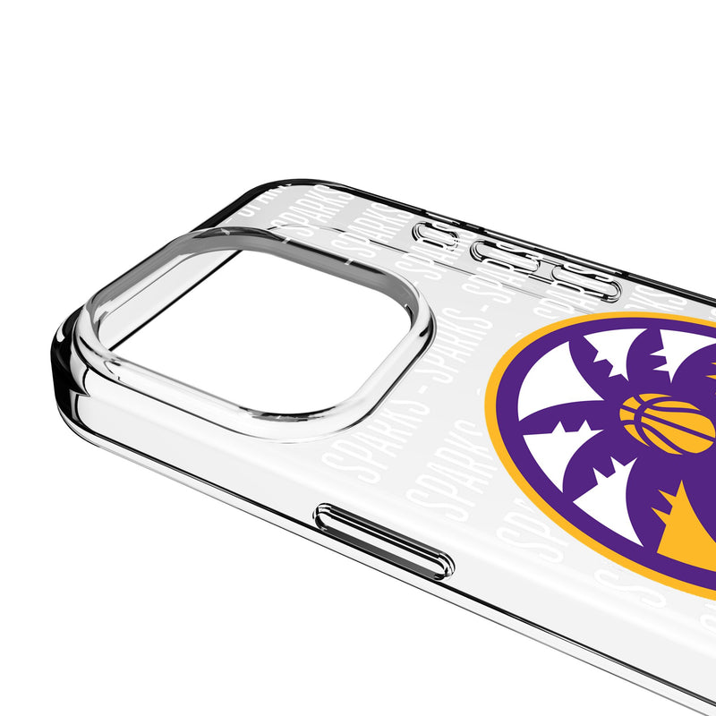 Los Angeles Sparks Text Backdrop iPhone Clear Phone Case for Apple iPhone Detail.Jpg