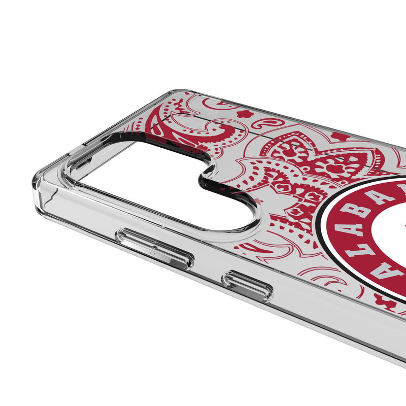 University of Alabama Crimson Tide Paisley Galaxy Clear Phone Case for Samsung Galaxy Detail.Jpg
