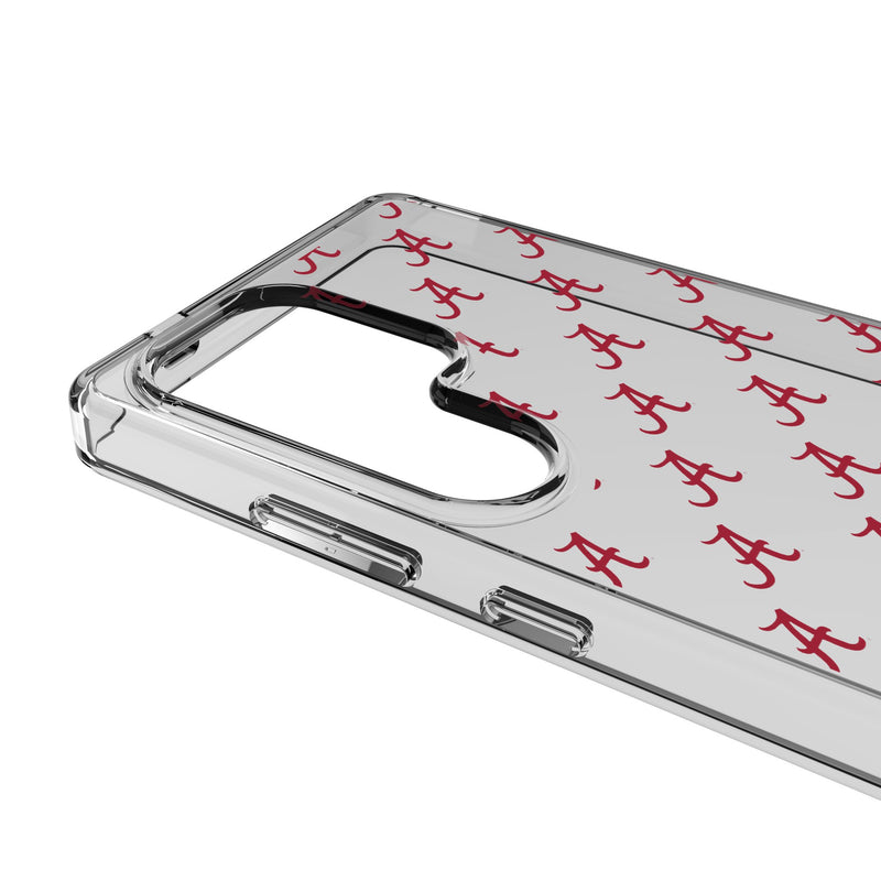 University of Alabama Crimson Tide Script A Fashion Pattern Galaxy Clear Phone Case for Samsung Galaxy Detail.Jpg