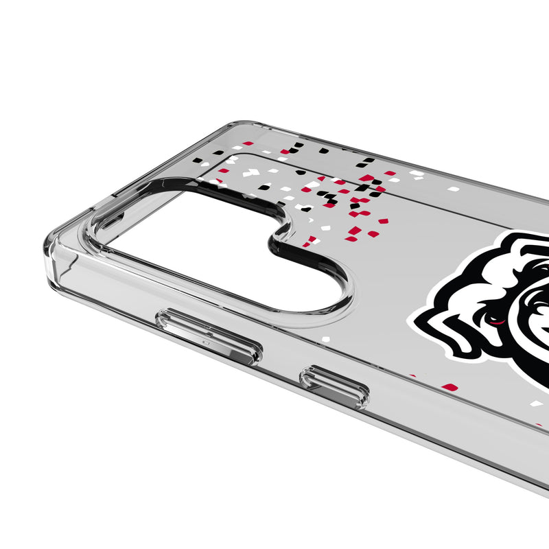 University of Georgia Bulldogs Uga Confetti Galaxy Clear Phone Case for Samsung Galaxy Detail.Jpg
