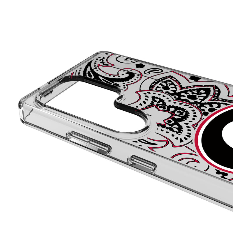 University of Georgia Bulldogs Paisley Galaxy Clear Phone Case for Samsung Galaxy Detail.Jpg