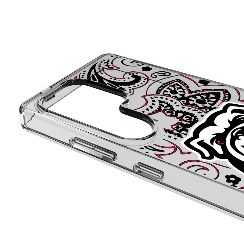 University of Georgia Bulldogs Uga Paisley Galaxy Clear Phone Case for Samsung Galaxy Detail.Jpg