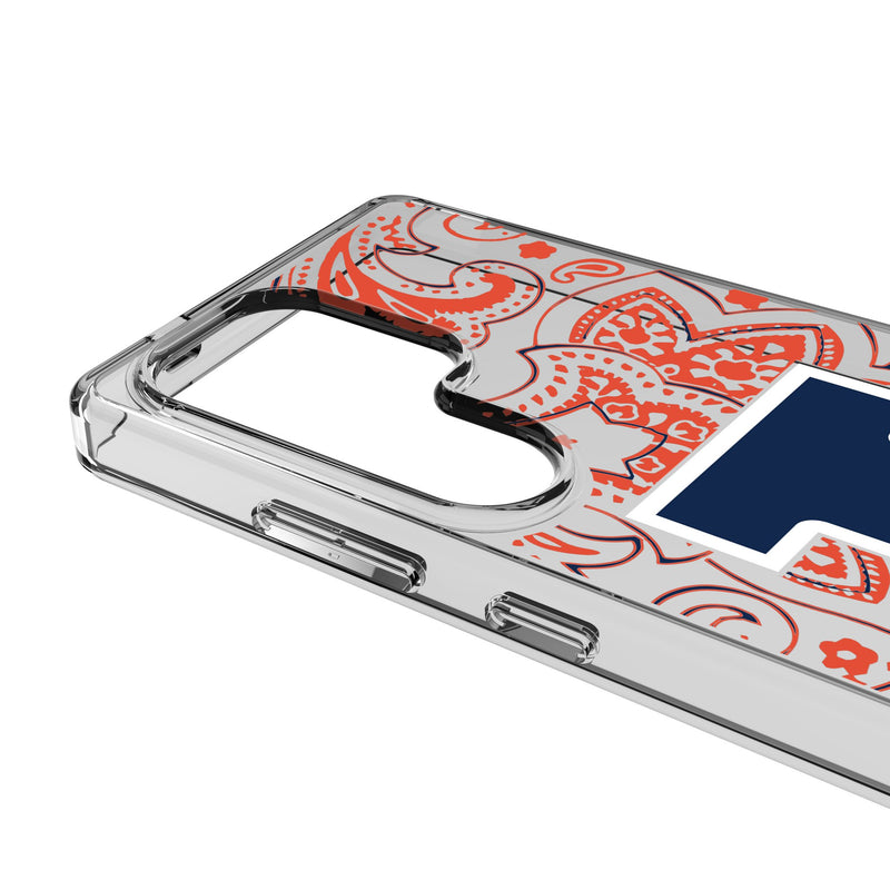 University of Illinois Fighting Illini Paisley Galaxy Clear Phone Case for Samsung Galaxy Detail.Jpg