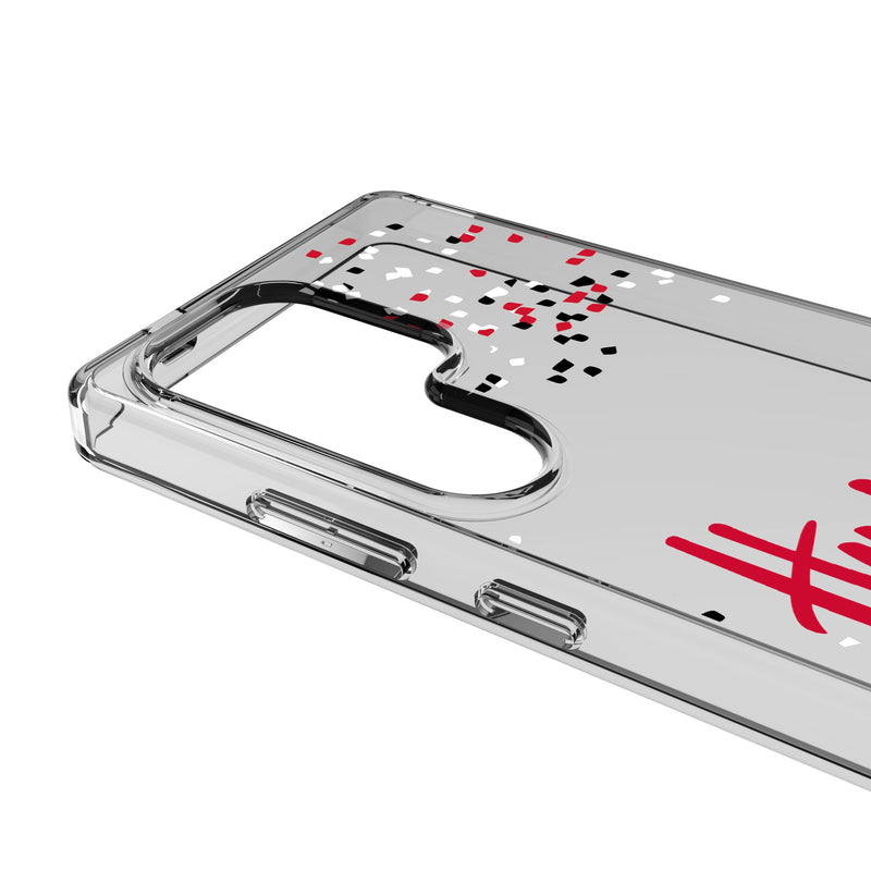 University of Nebraska Huskers Confetti Galaxy Clear Phone Case for Samsung Galaxy Detail.Jpg