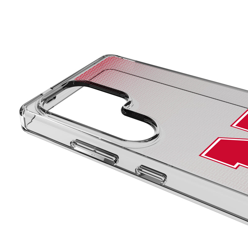 University of Nebraska Huskers Block N Linen Galaxy Clear Phone Case for Samsung Galaxy Detail.Jpg