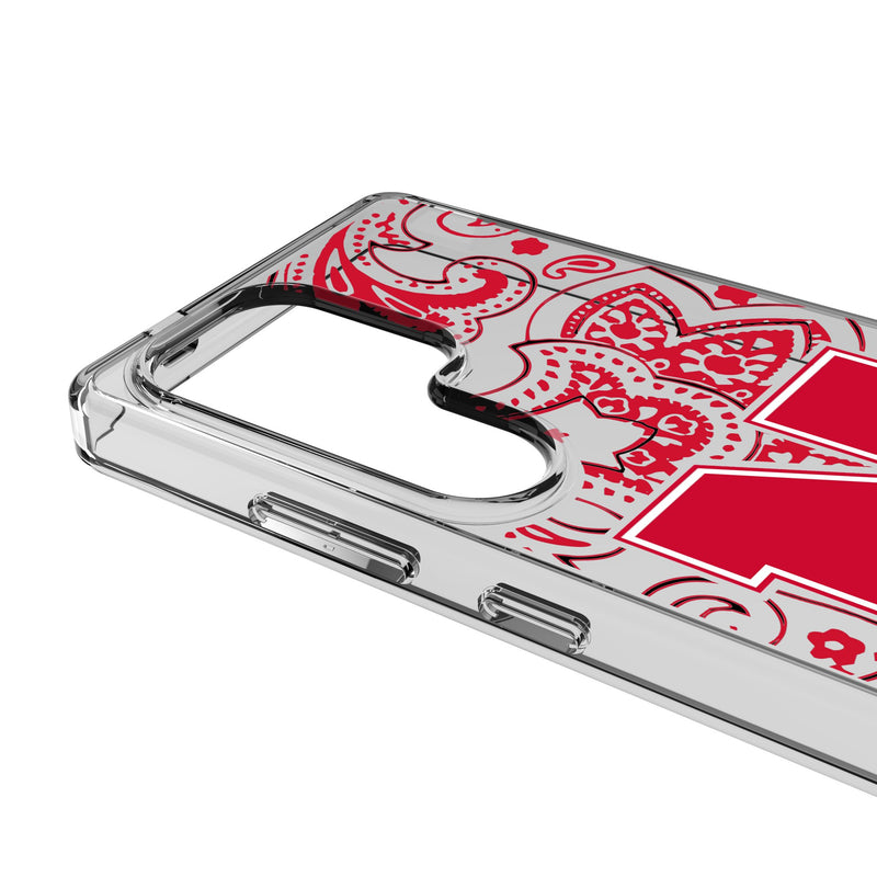 University of Nebraska Huskers Block N Paisley Galaxy Clear Phone Case for Samsung Galaxy Detail.Jpg
