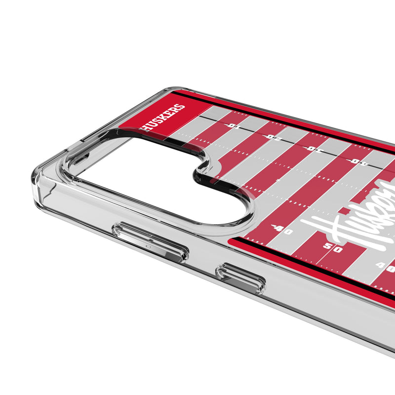 University of Nebraska Huskers Field Galaxy Clear Phone Case for Samsung Galaxy Detail.Jpg