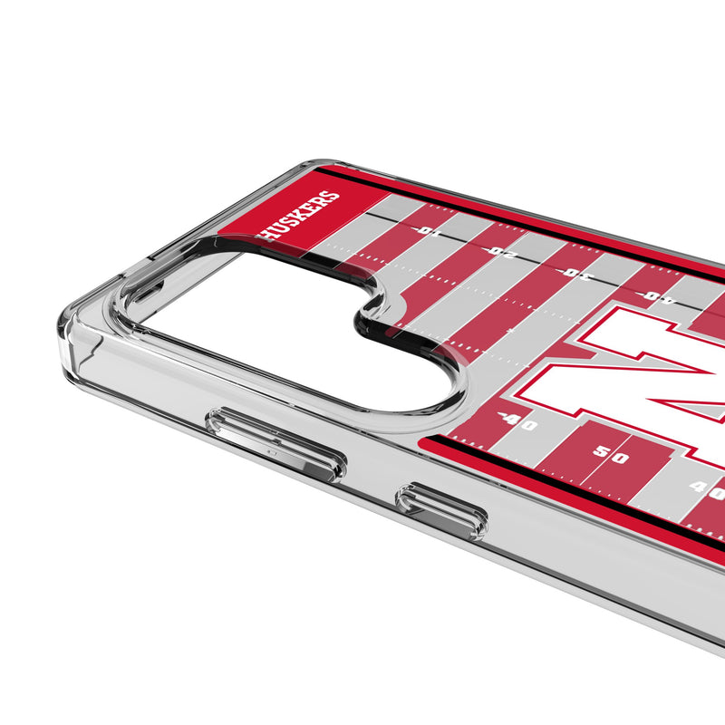 University of Nebraska Huskers Block N Field Galaxy Clear Phone Case for Samsung Galaxy Detail.Jpg