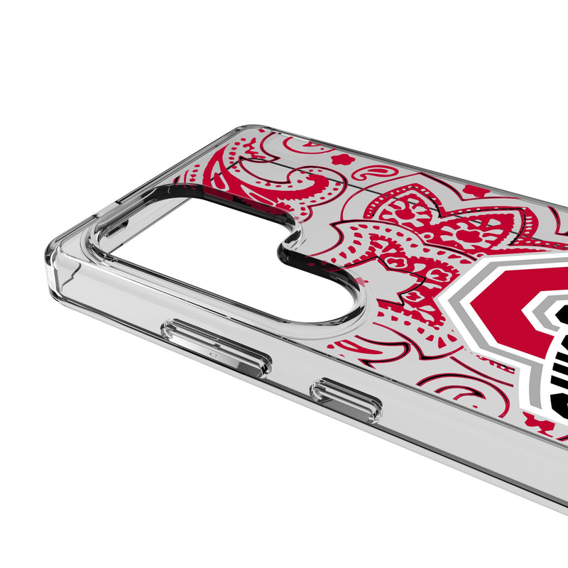 Ohio State University Buckeyes Paisley Galaxy Clear Phone Case for Samsung Galaxy Detail.Jpg