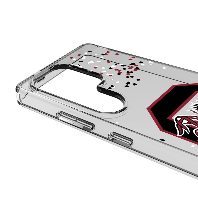 University of South Carolina Gamecocks Confetti Galaxy Clear Phone Case for Samsung Galaxy Detail.Jpg