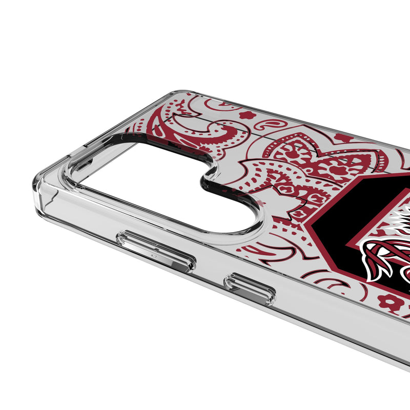 University of South Carolina Gamecocks Paisley Galaxy Clear Phone Case for Samsung Galaxy Detail.Jpg