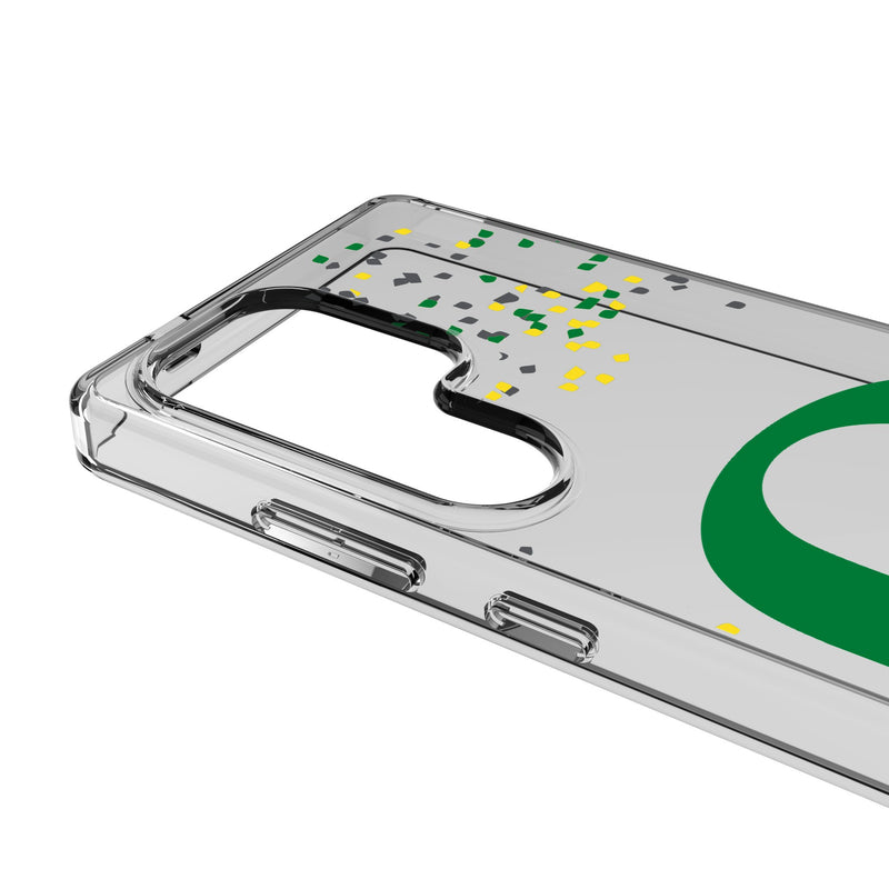 University of Oregon Ducks Confetti Galaxy Clear Phone Case for Samsung Galaxy Detail.Jpg