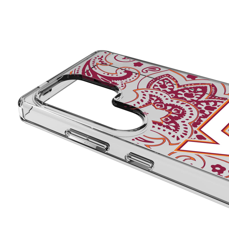 Virginia Tech Hokies Paisley Galaxy Clear Phone Case for Samsung Galaxy Detail.Jpg