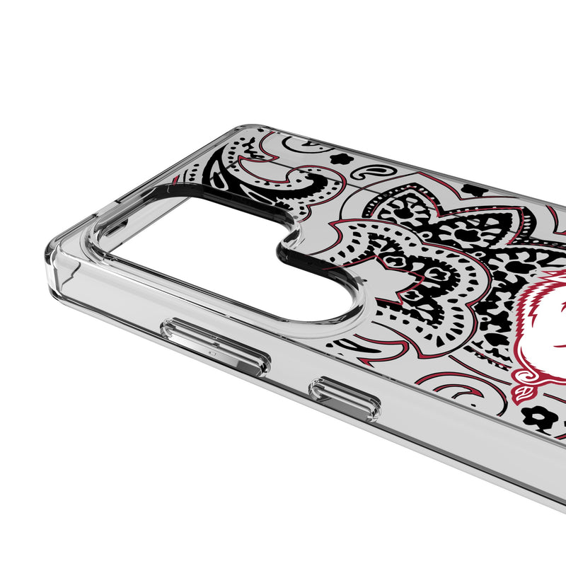 University of Arkansas Fayetteville Razorbacks Paisley Galaxy Clear Phone Case for Samsung Galaxy Detail.Jpg