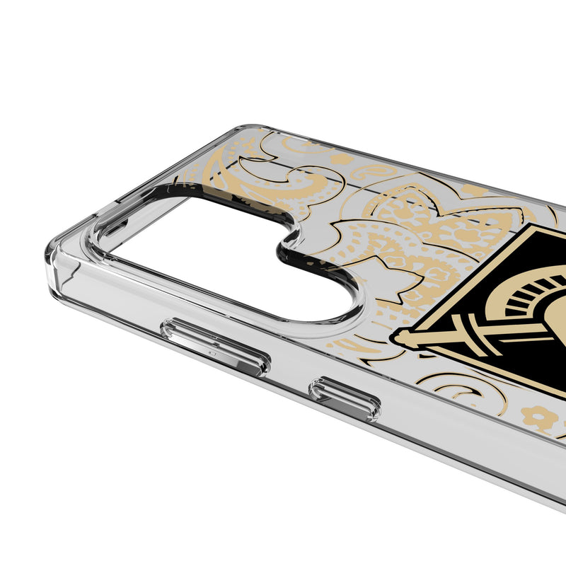 United States Military Academy Black Knights Paisley Galaxy Clear Phone Case for Samsung Galaxy Detail.Jpg