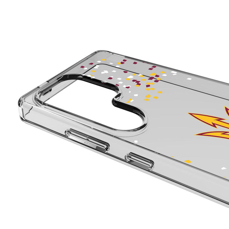 Arizona State University Sun Devils Confetti Galaxy Clear Phone Case for Samsung Galaxy Detail.Jpg
