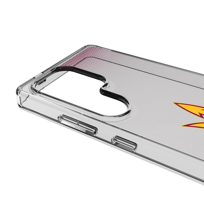 Arizona State University Sun Devils Linen Galaxy Clear Phone Case for Samsung Galaxy Detail.Jpg