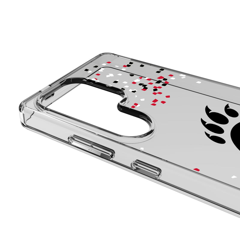 University of Cincinnati Bearcats Confetti Galaxy Clear Phone Case for Samsung Galaxy Detail.Jpg