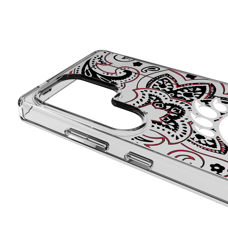 University of Cincinnati Bearcats Paisley Galaxy Clear Phone Case for Samsung Galaxy Detail.Jpg