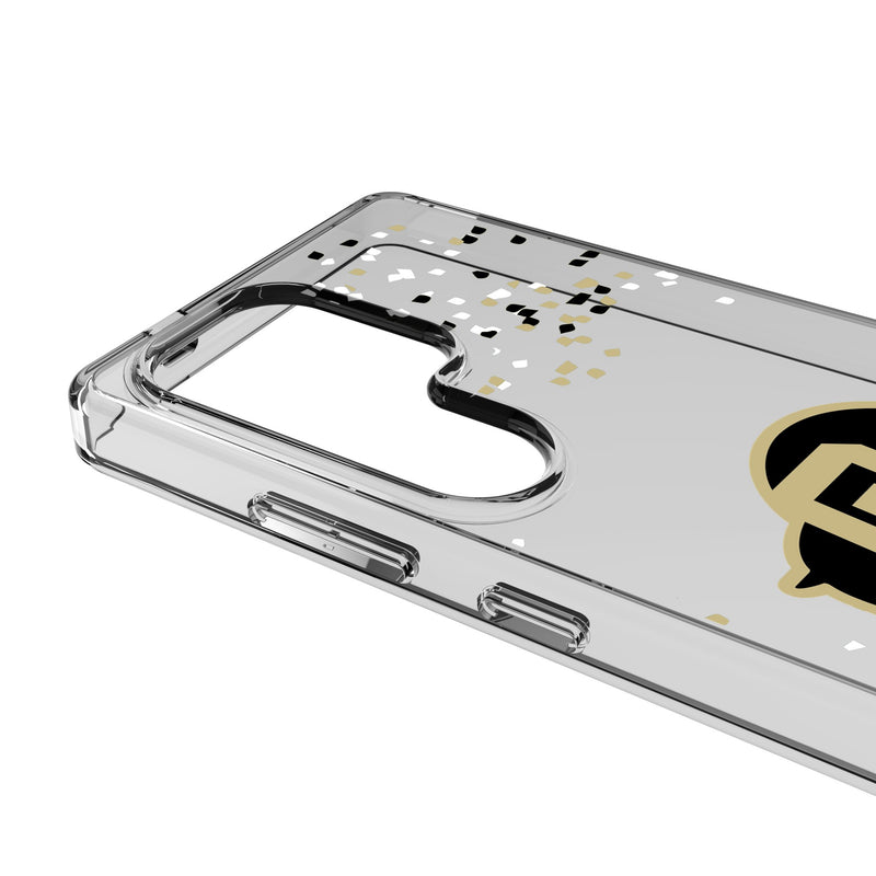 University of Colorado Buffaloes Confetti Galaxy Clear Phone Case for Samsung Galaxy Detail.Jpg