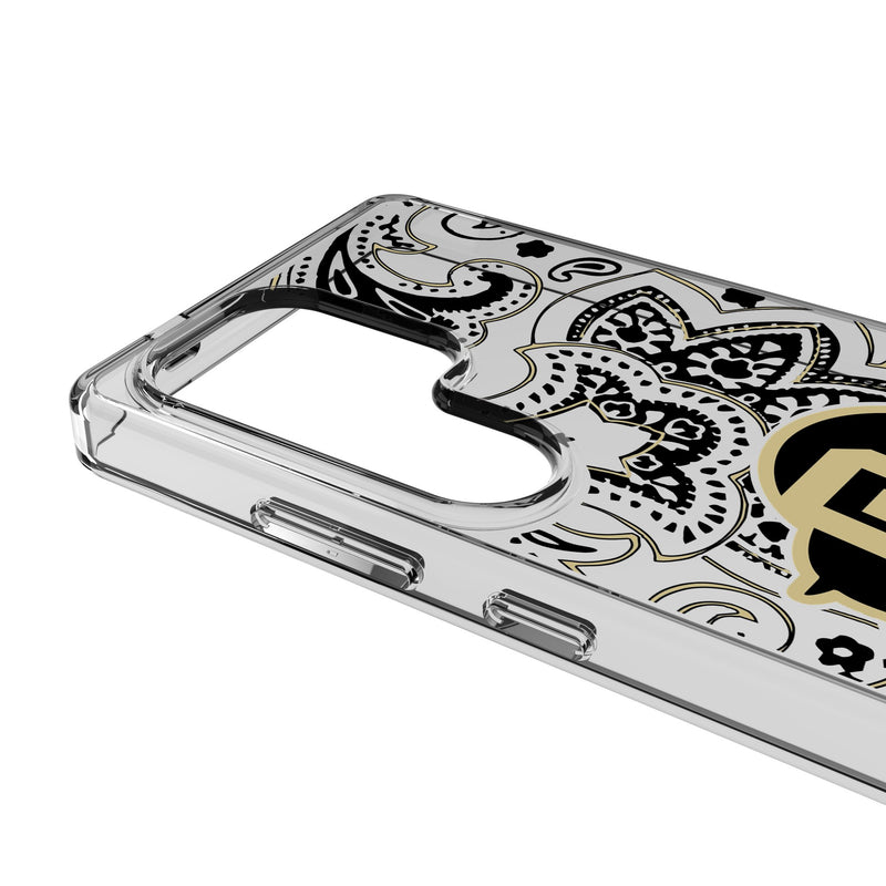 University of Colorado Buffaloes Paisley Galaxy Clear Phone Case for Samsung Galaxy Detail.Jpg