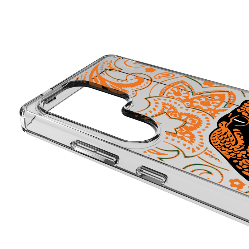 Florida A&M University Rattlers Paisley Galaxy Clear Phone Case for Samsung Galaxy Detail.Jpg