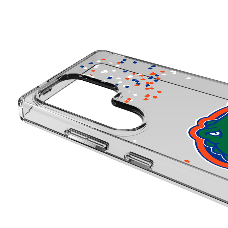 University of Florida Gators Confetti Galaxy Clear Phone Case for Samsung Galaxy Detail.Jpg