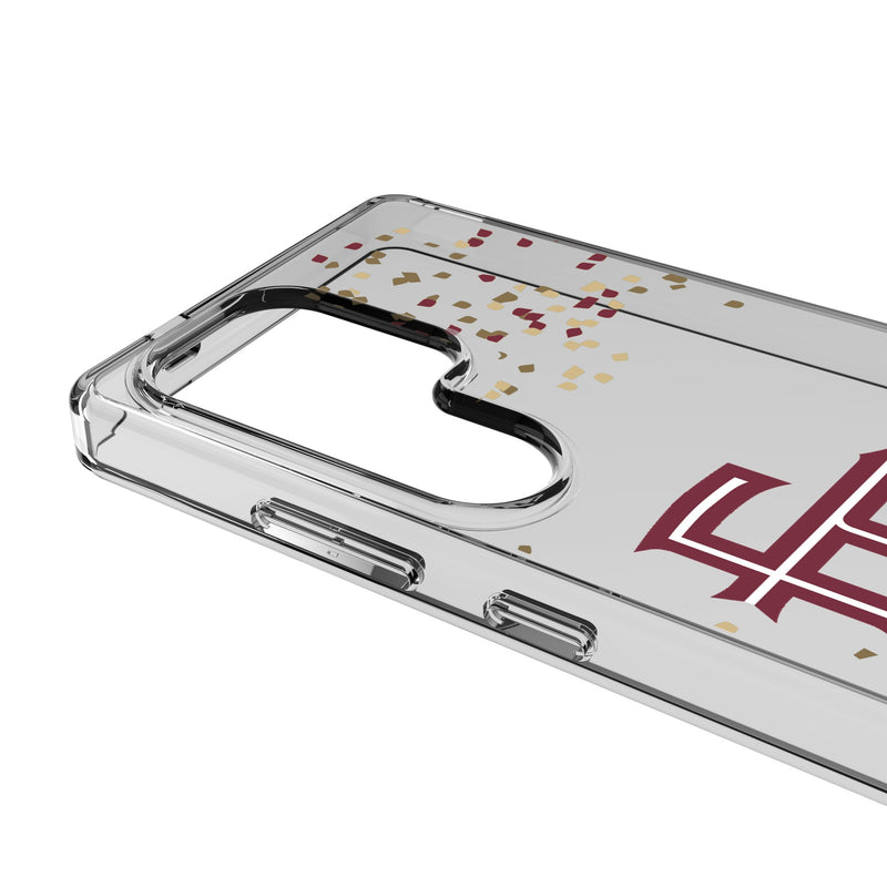 Florida State University Seminoles Athletic Wordmark Confetti Galaxy Clear Phone Case for Samsung Galaxy Detail.Jpg