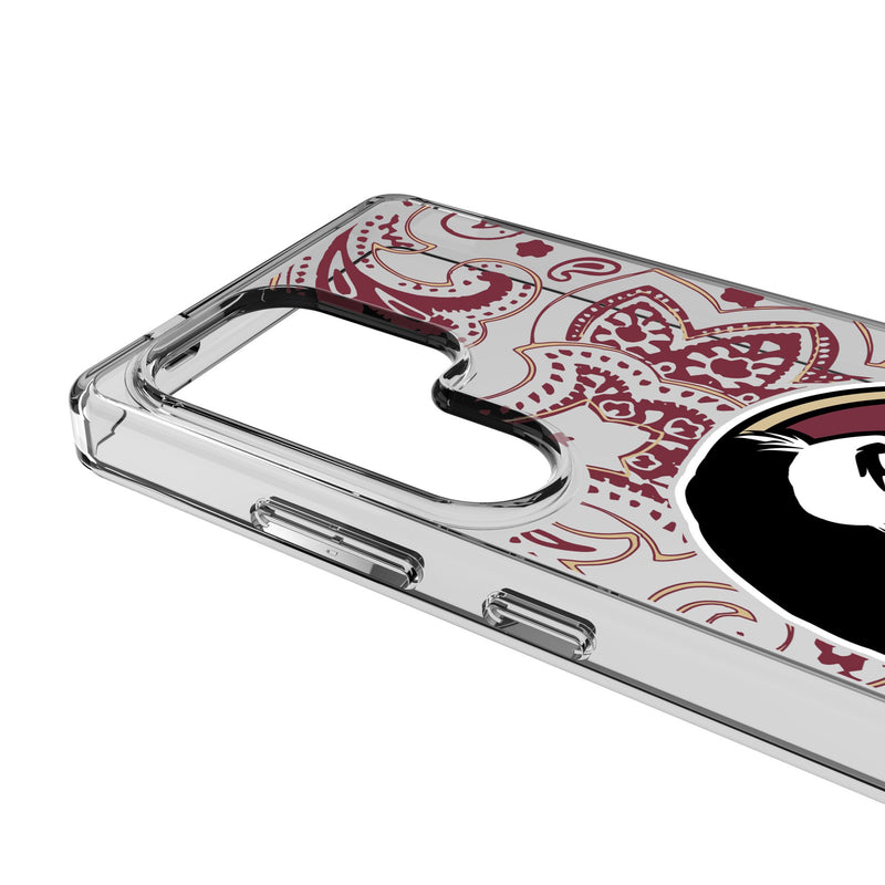 Florida State University Seminoles Paisley Galaxy Clear Phone Case for Samsung Galaxy Detail.Jpg