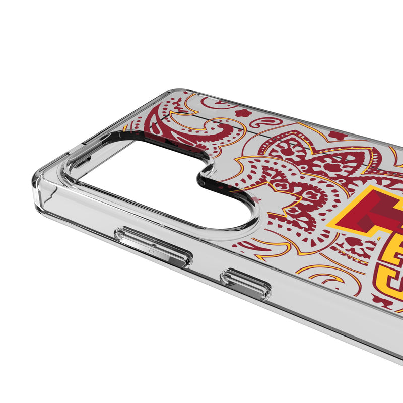 Iowa State University Cyclones Paisley Galaxy Clear Phone Case for Samsung Galaxy Detail.Jpg
