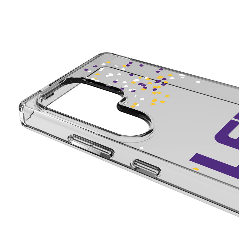 Louisiana State University Tigers Confetti Galaxy Clear Phone Case for Samsung Galaxy Detail.Jpg