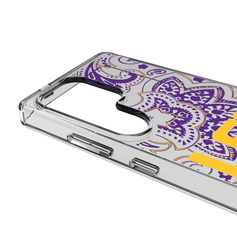 Louisiana State University Tigers Paisley Galaxy Clear Phone Case for Samsung Galaxy Detail.Jpg