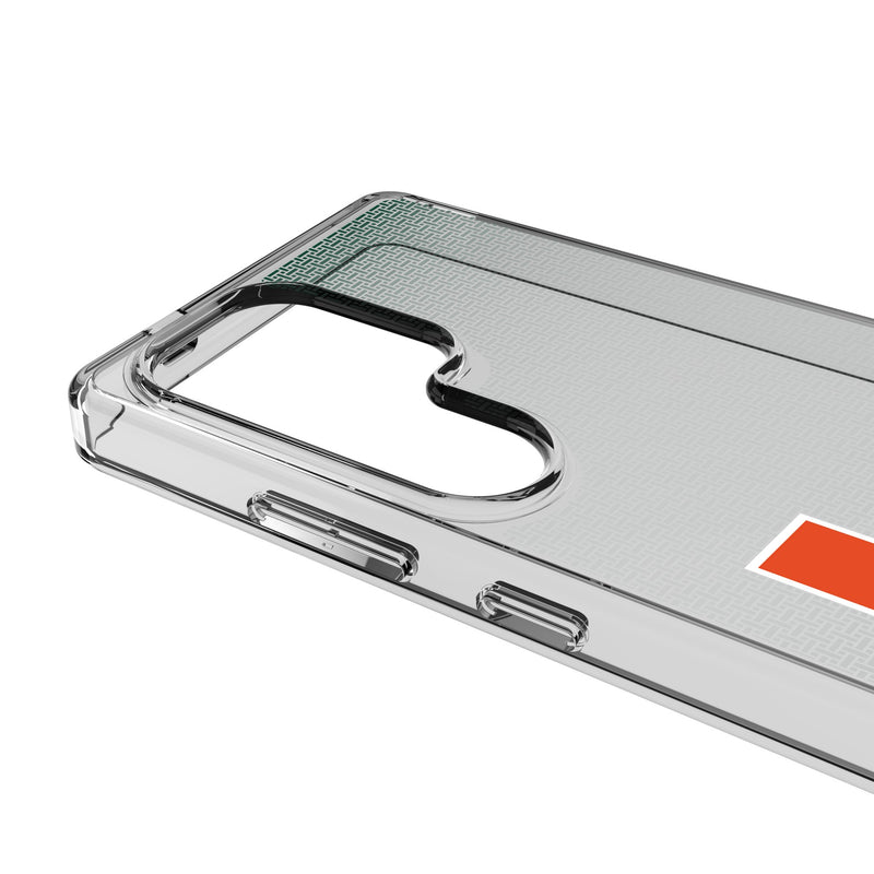 University of Miami Hurricanes Linen Galaxy Clear Phone Case for Samsung Galaxy Detail.Jpg