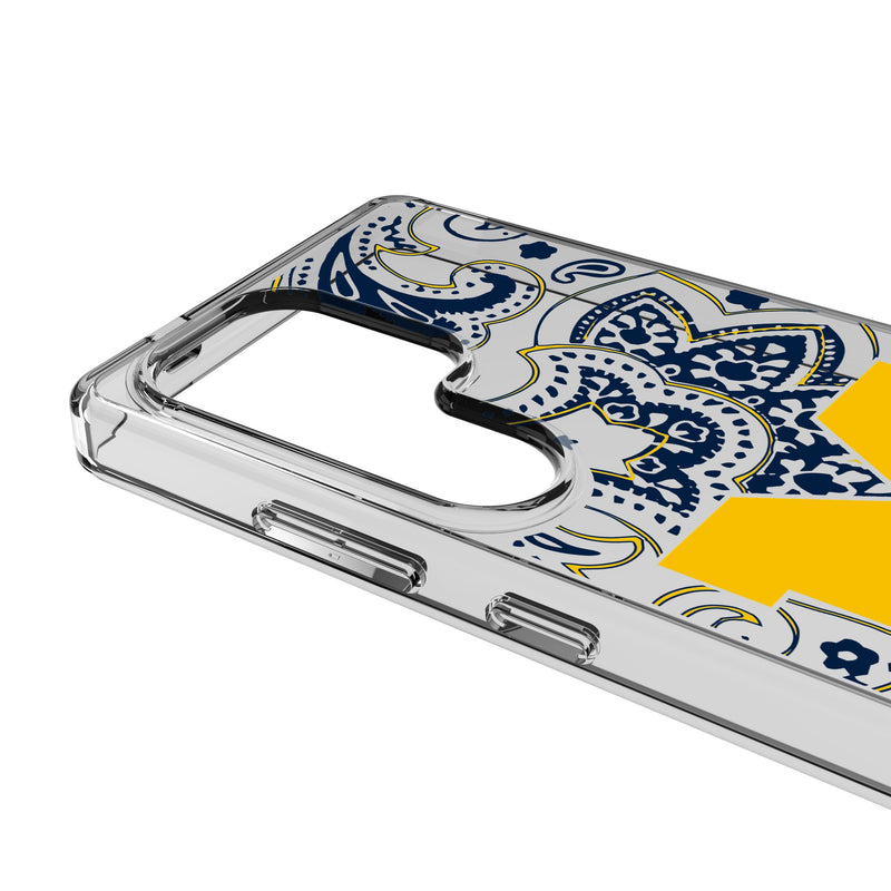 University of Michigan Wolverines Paisley Galaxy Clear Phone Case for Samsung Galaxy Detail.Jpg