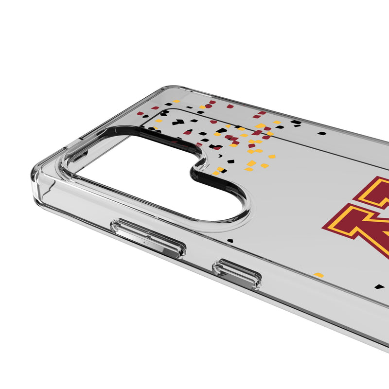 University of Minnesota Golden Gophers Confetti Galaxy Clear Phone Case for Samsung Galaxy Detail.Jpg