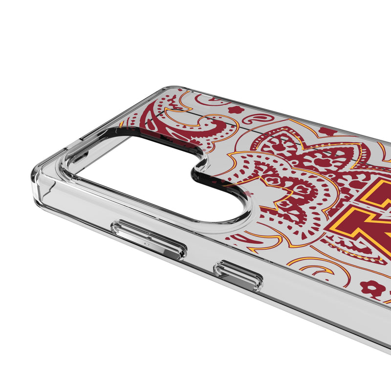 University of Minnesota Golden Gophers Paisley Galaxy Clear Phone Case for Samsung Galaxy Detail.Jpg