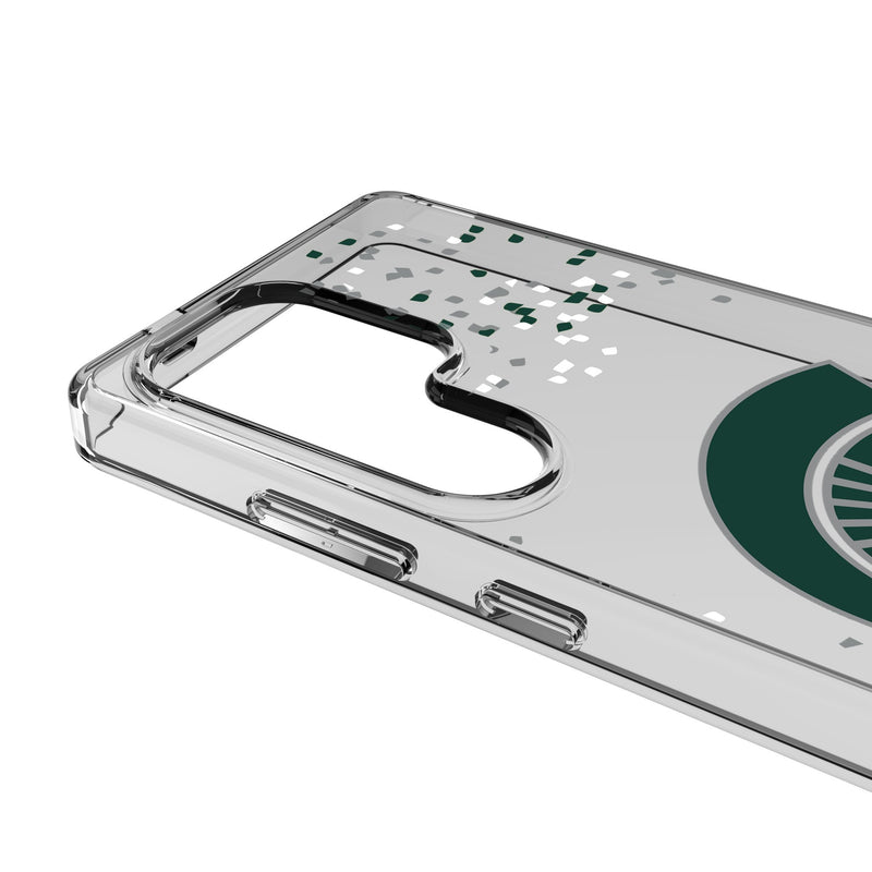 Michigan State University Spartans Confetti Galaxy Clear Phone Case for Samsung Galaxy Detail.Jpg