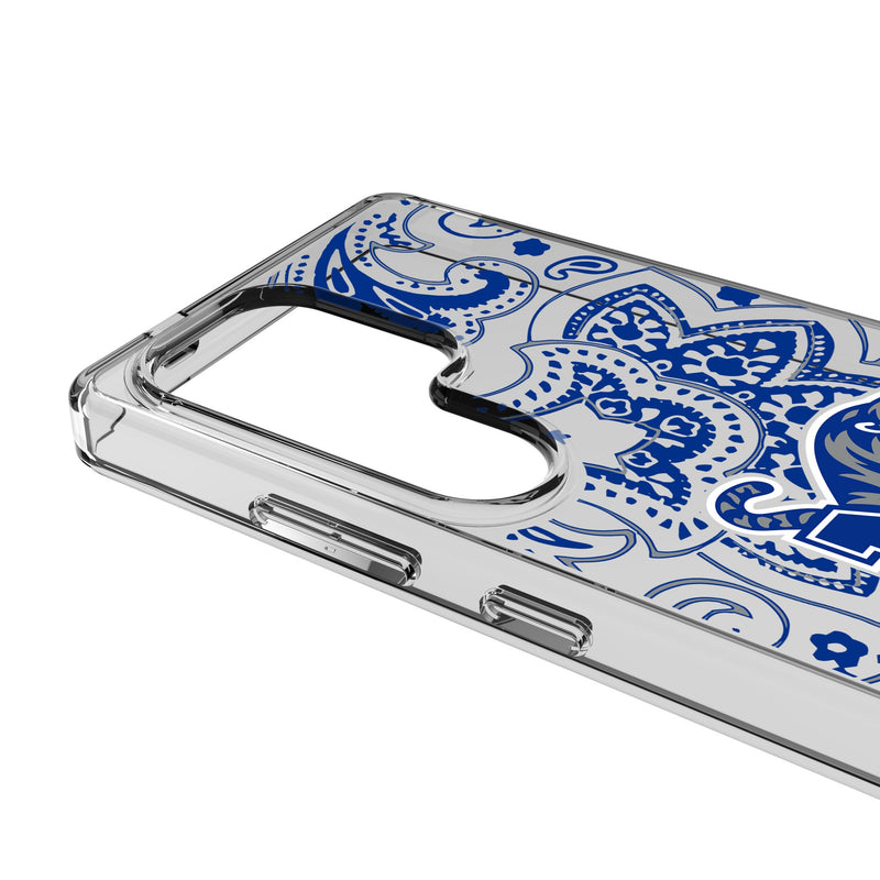 University of Memphis Tigers Paisley Galaxy Clear Phone Case for Samsung Galaxy Detail.Jpg