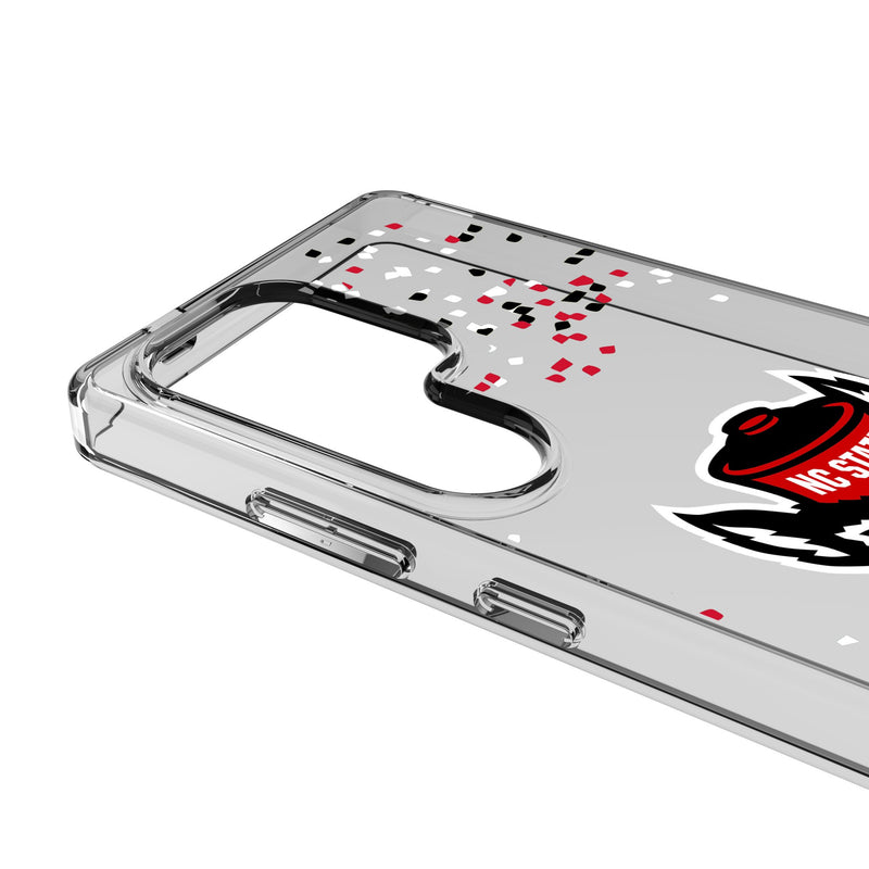 North Carolina State University Wolfpack Confetti Galaxy Clear Phone Case for Samsung Galaxy Detail.Jpg