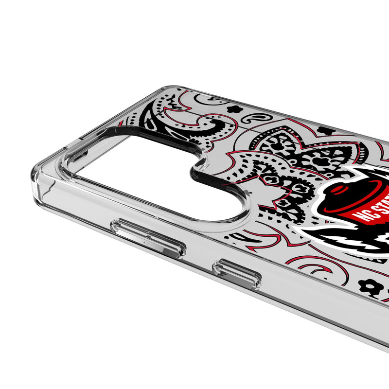 North Carolina State University Wolfpack Paisley Galaxy Clear Phone Case for Samsung Galaxy Detail.Jpg