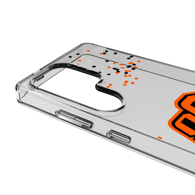 Oklahoma State University Cowboys Confetti Galaxy Clear Phone Case for Samsung Galaxy Detail.Jpg